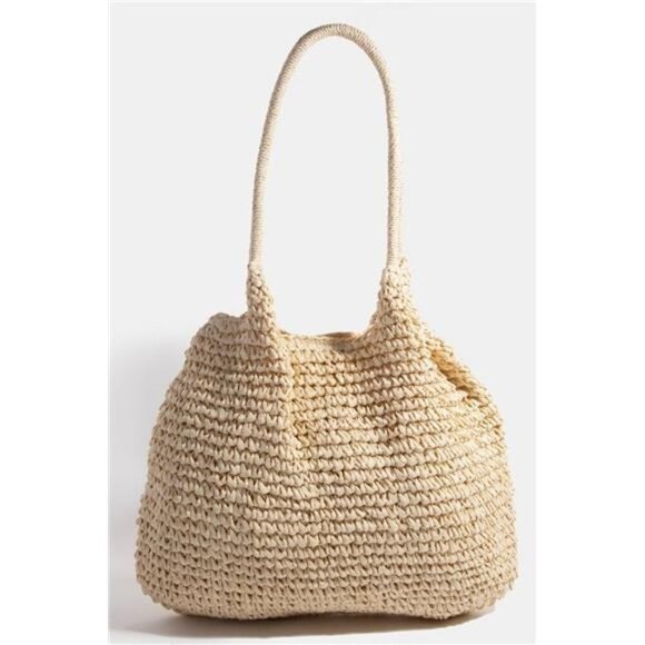 Fame Handbags - Fame‎ Braided Long Handle Tote Bag